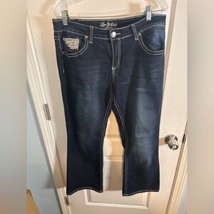 Love Indigo vintage  Dark Blue Boot Cut Jeans size 14 EUC